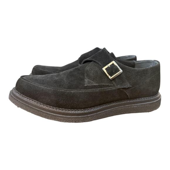 Allsaints Black Suede Monk Strap Creeper Men size 46 US 12 - Picture 2 of 8